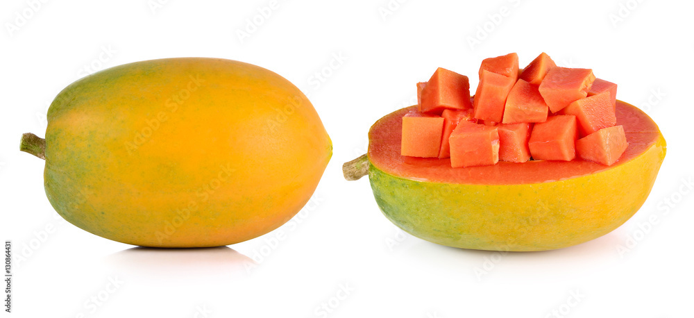 slice papaya isolated on a white background slice papaya isolated on a white background