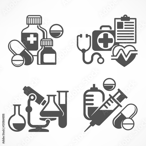 Set of medicines symbols