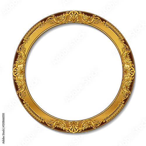 round frame gold color with shadow
