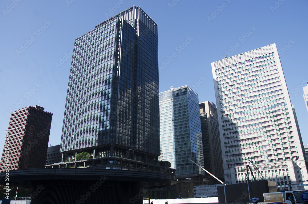 Modren office building and cityscape at marunouchi near JR tokyo