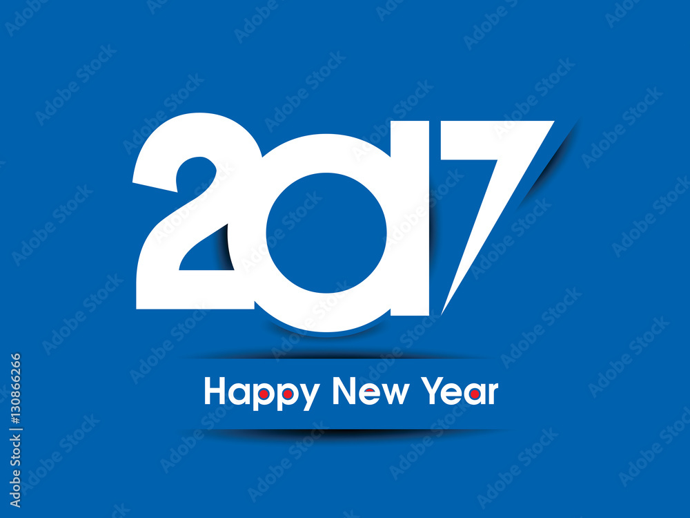 abstract happy new year text background wtih shaddow
