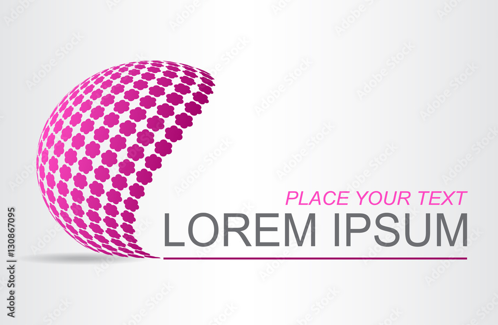 Logo stylized spherical surface with abstract shapes Logo stylized spherical surface with abstract shapes