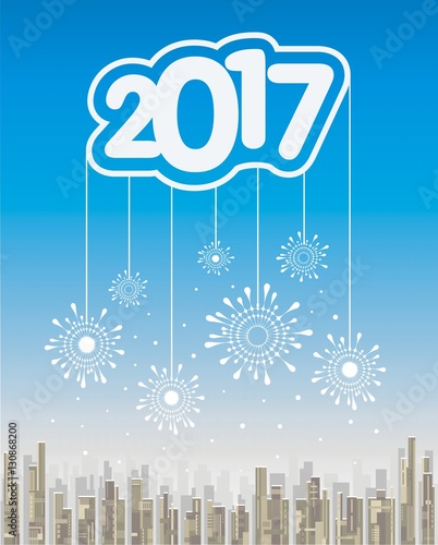 New year 2017. Greeting card.