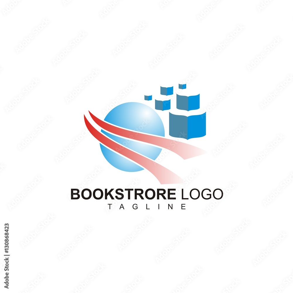 Bookstore vector logo world Bookstore vector logo world