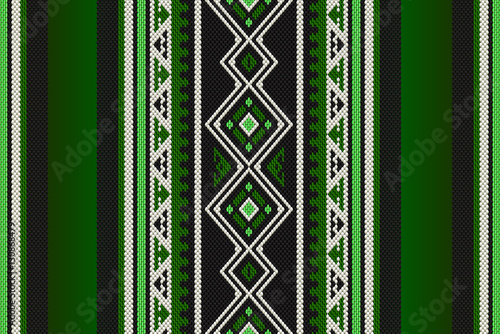 Detailed Green Traditional Folk Sadu Arabian Hand Weaving Patter