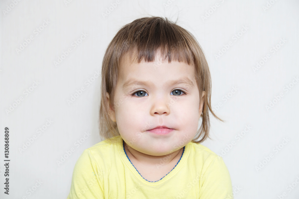 little girl portrait smiling closeup with dark blond hair little girl portrait smiling closeup with dark blond hair