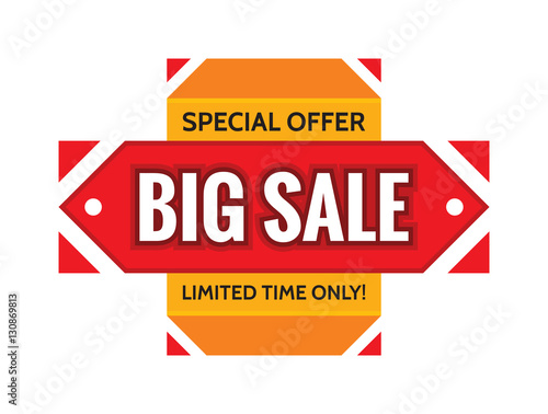 Big sale - special offer - limited time only. Creative concept banner template vector illustration. Abstract geometric background. Geometric design element.