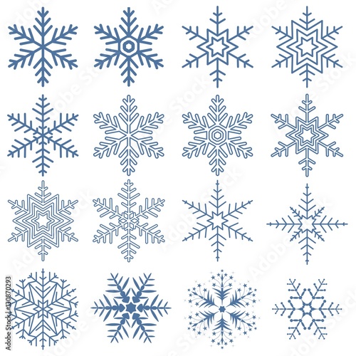 Flocons. Cristaux de glace.