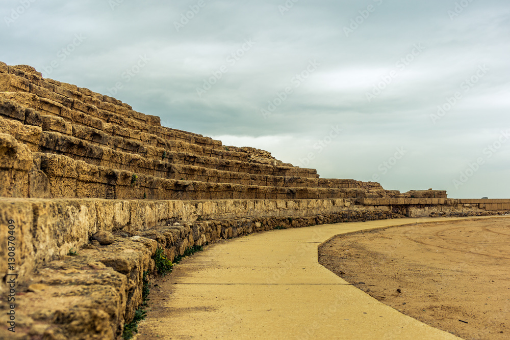 Oval Roman amphitheatre in Caesarea in Israel - 2