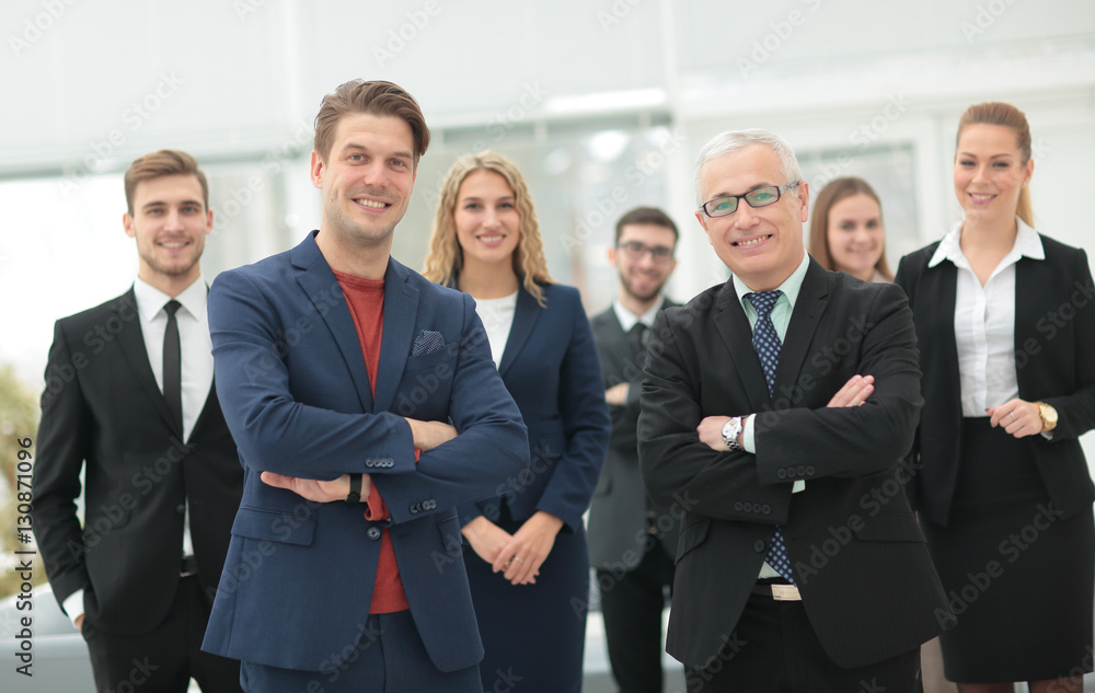 The team of the successful people with their boss The team of the successful people with their boss