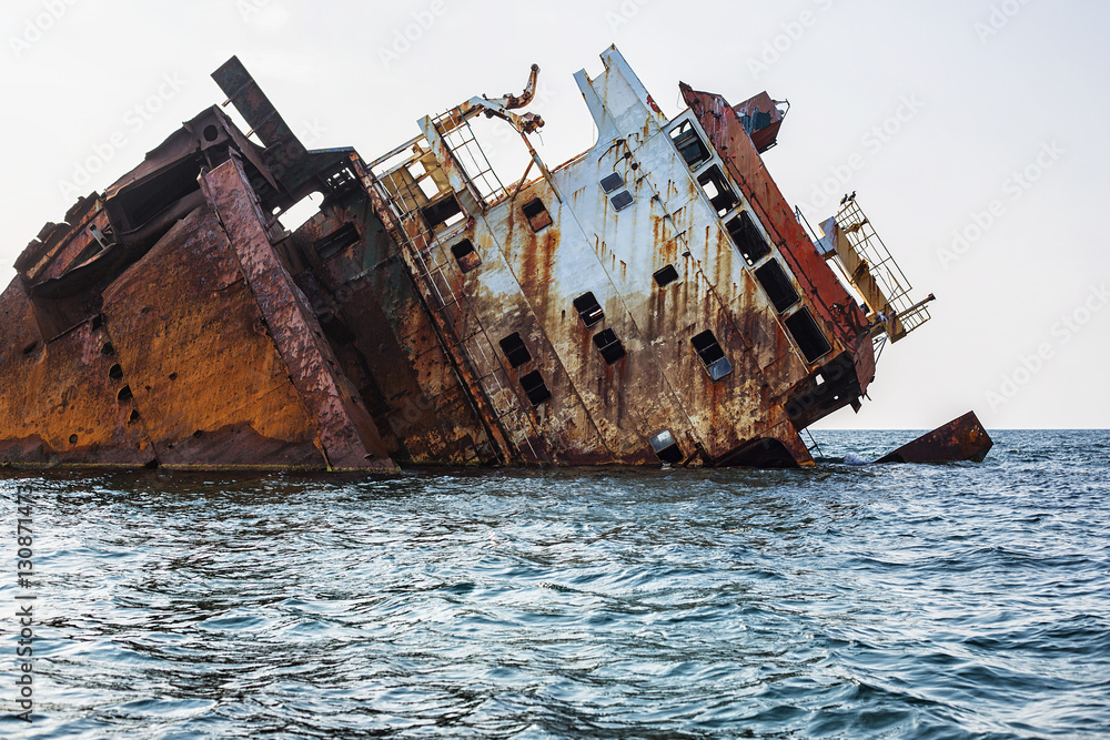 Grounded ship, wreck