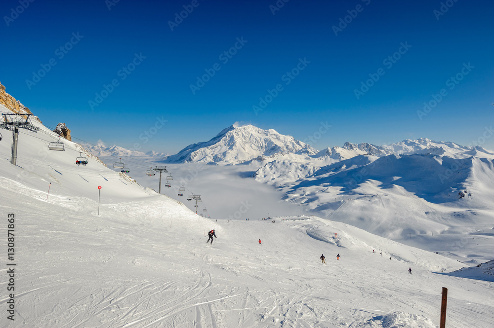 Ski lift in mountains at winter Ski lift in mountains at winter