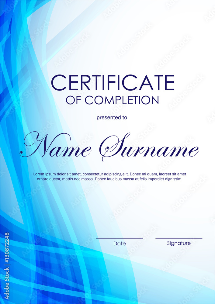 Certificate of completion template Certificate of completion template