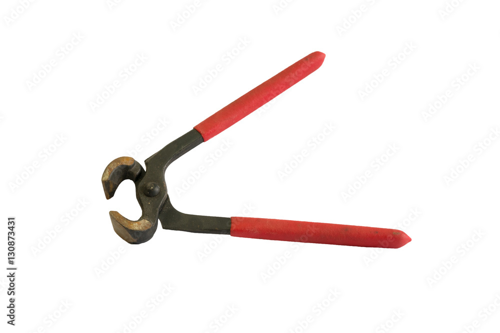 Red pliers in isolated background Red pliers in isolated background