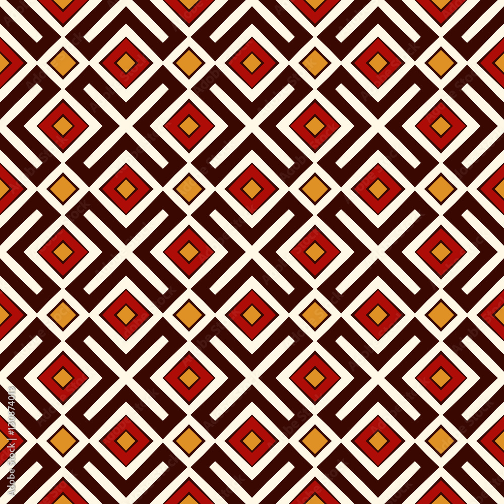 Seamless pattern in Christmas traditional colors. Repeated geometric forms bright ornamental abstract background. Seamless pattern in Christmas traditional colors. Repeated geometric forms bright ornamental abstract background.