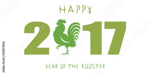 Greeting card for 2017, year of the rooster in the Chinese zodiac