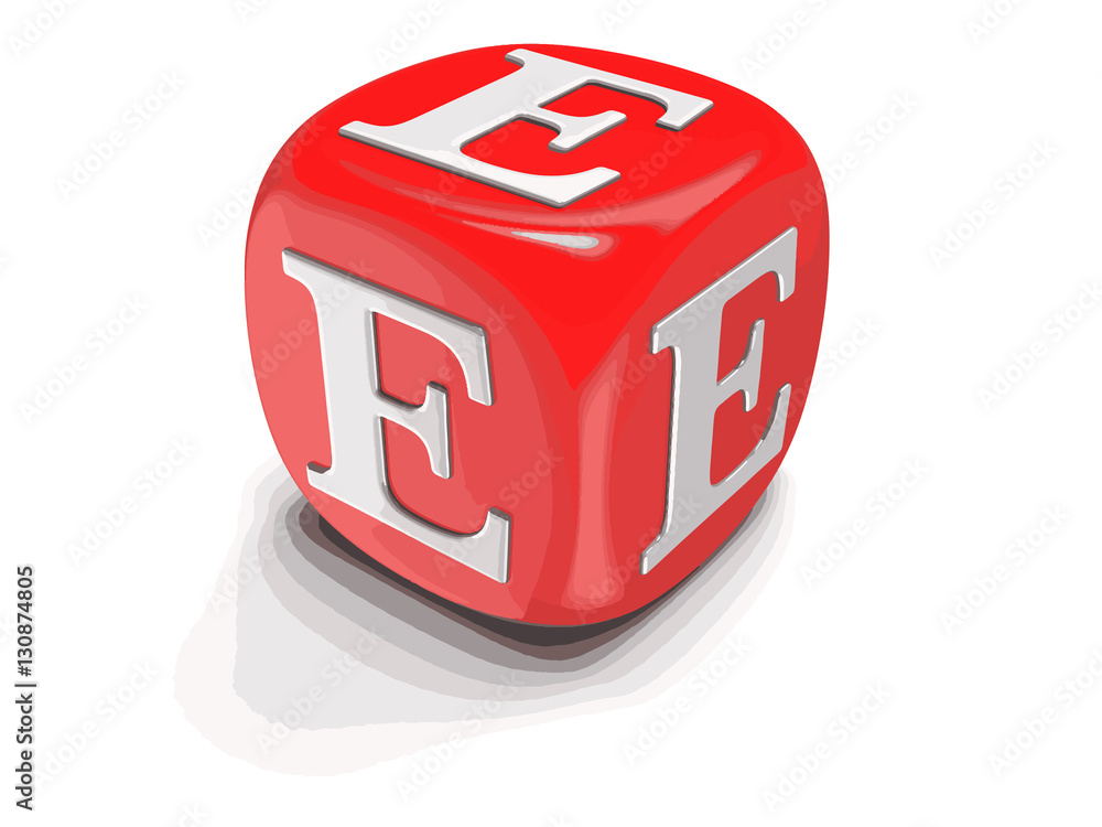 Dices with letter E. Image with clipping path Dices with letter E. Image with clipping path