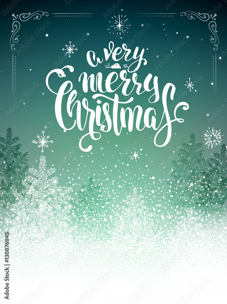christmas postcard with lettering