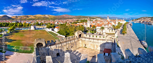 Town of Trogir rooftops and landmarks view