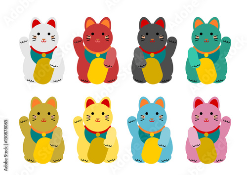 招き猫 イラスト アイコン カラフル Stock ベクター Adobe Stock 招き猫 イラスト アイコン カラフル Stock ベクター Adobe Stock