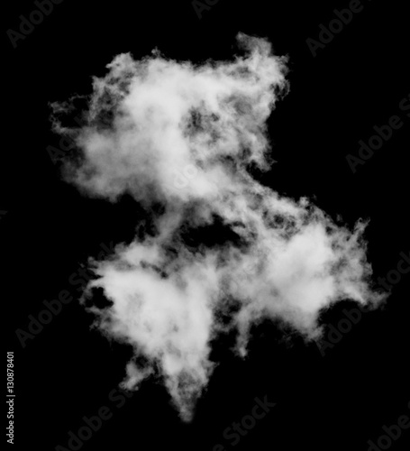 whtie clouds isolated on black background