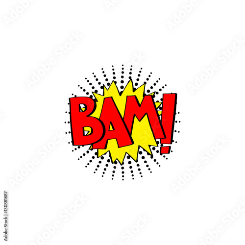 multicolored comic sound effects in pop art style, bubble speech