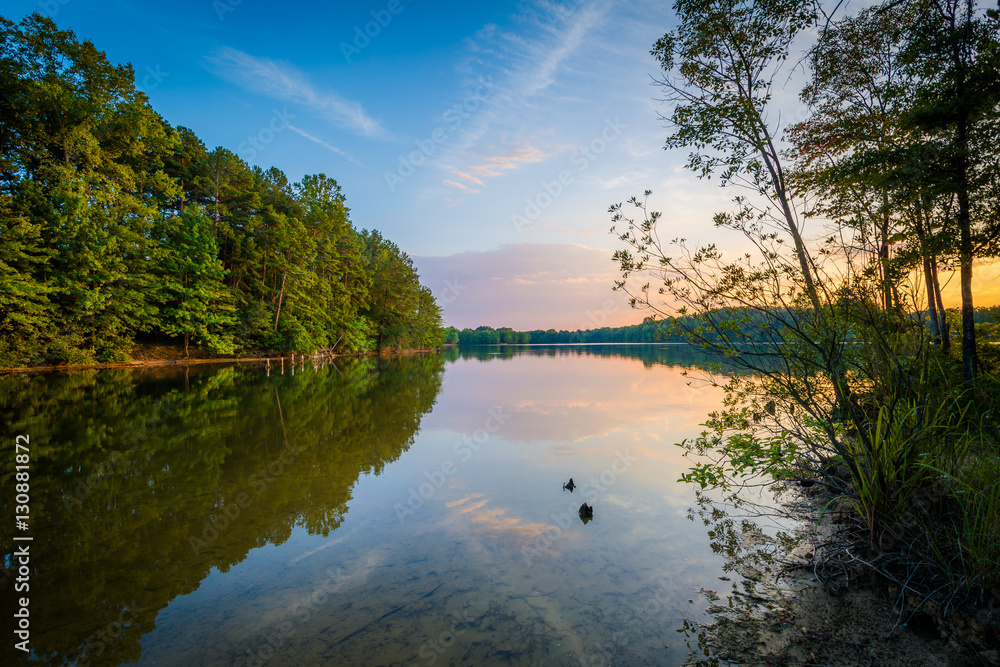 Lake Norman at sunset, at Parham Park in Davidson, North Carolin Lake Norman at sunset, at Parham Park in Davidson, North Carolin