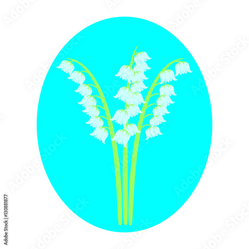 lilies of the valley isolated on white background, greeting card..