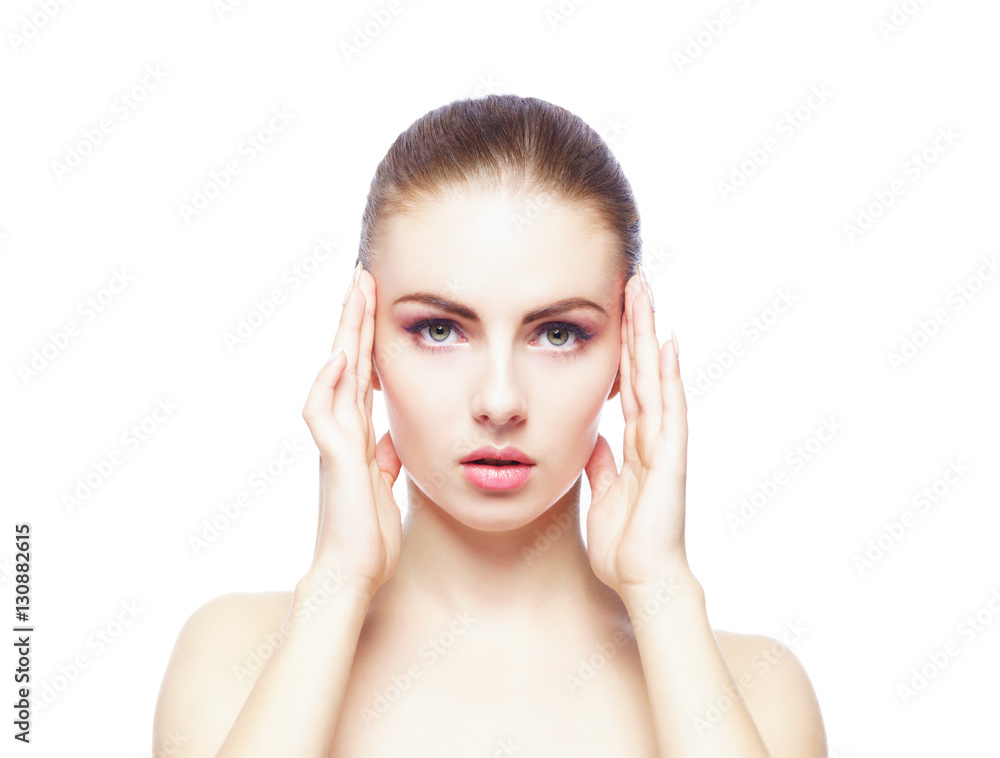 Portrait of a young woman isolated on white Portrait of a young woman isolated on white