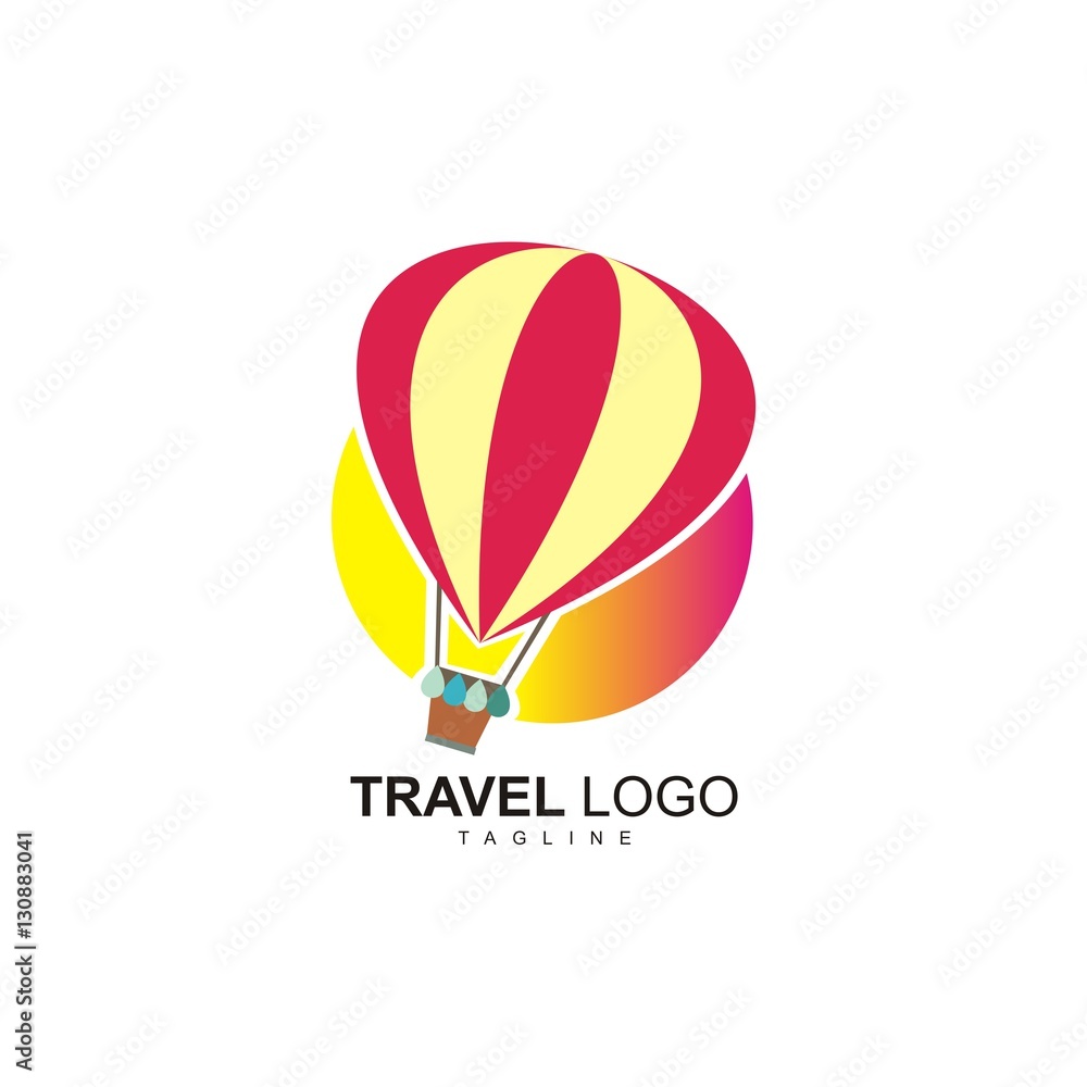 Fototapeta premium Balloon Travel Vector Logo