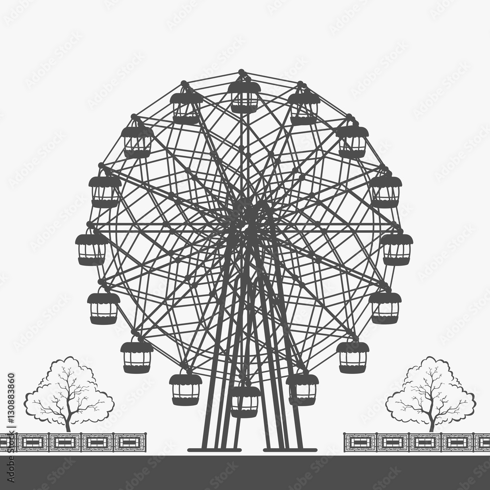 Ferris Wheel Silhouette Clip Art