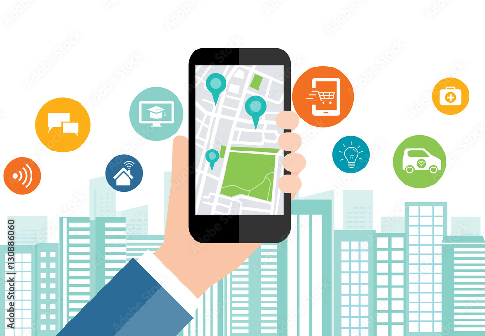 digital business and social smart city connection concept digital business and social smart city connection concept