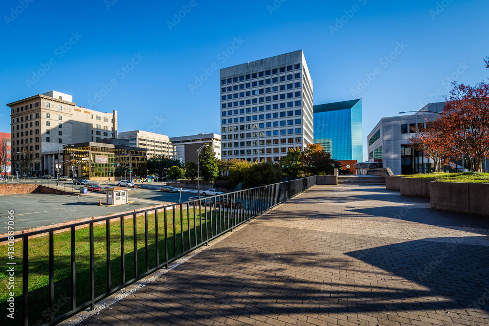 Walkway and buildings in downtown Winston-Salem, North Carolina. Walkway and buildings in downtown Winston-Salem, North Carolina.