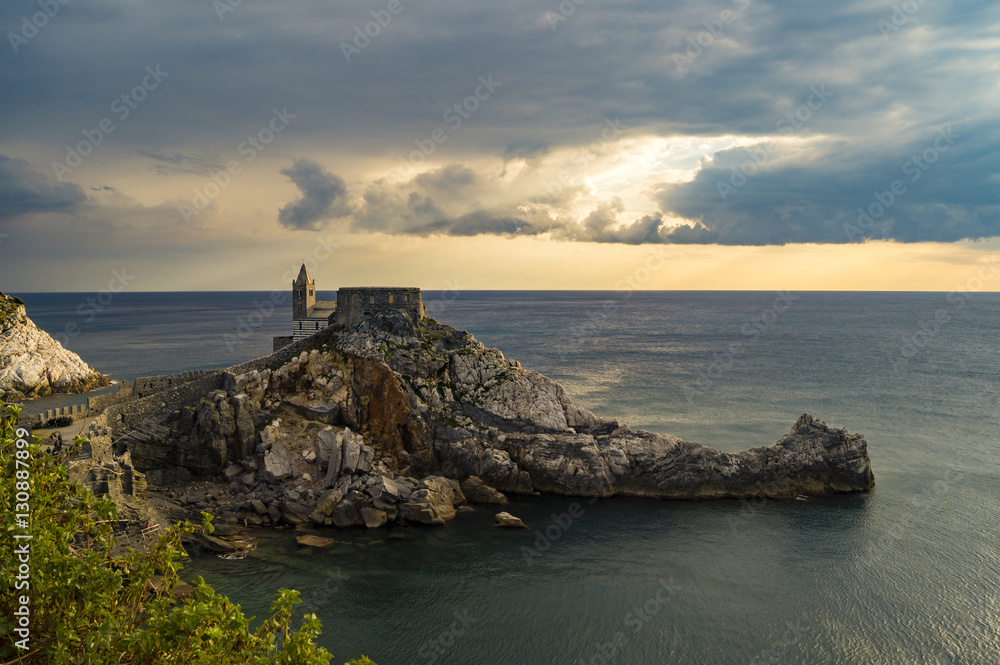 castle on a rock in Portovenere, Liguria