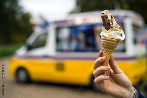 Ice cream in front of ice cream van