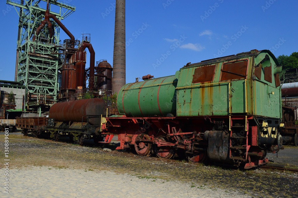 Naklejka premium Abandoned Train in Mine