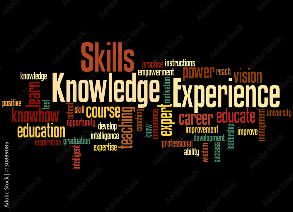 Knowledge Skills Experience, word cloud concept 5 Knowledge Skills Experience, word cloud concept 5