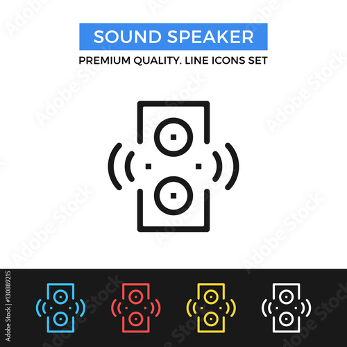 Vector sound speaker icon. Thin line icon