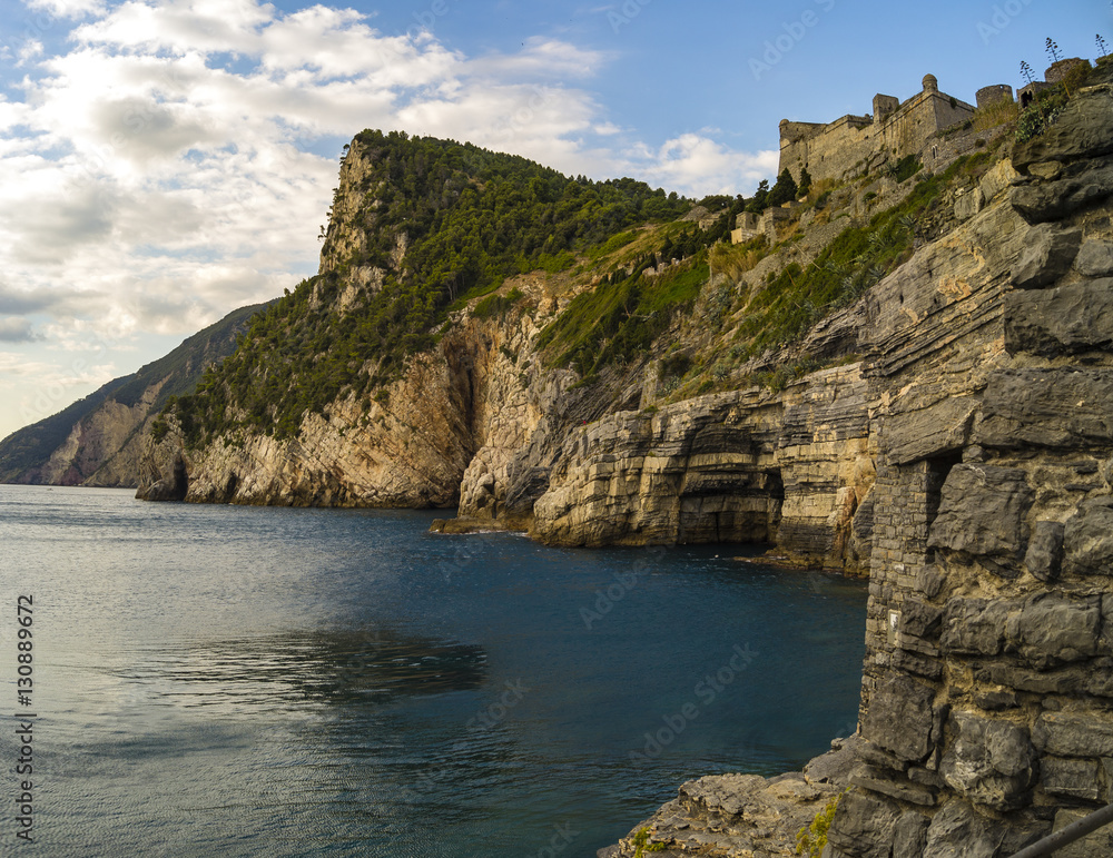 castle on a rock in Portovenere, Liguria