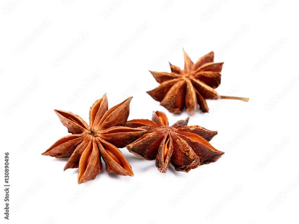 Aromatic star anise isolated on white background Aromatic star anise isolated on white background