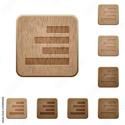 Text align right wooden buttons