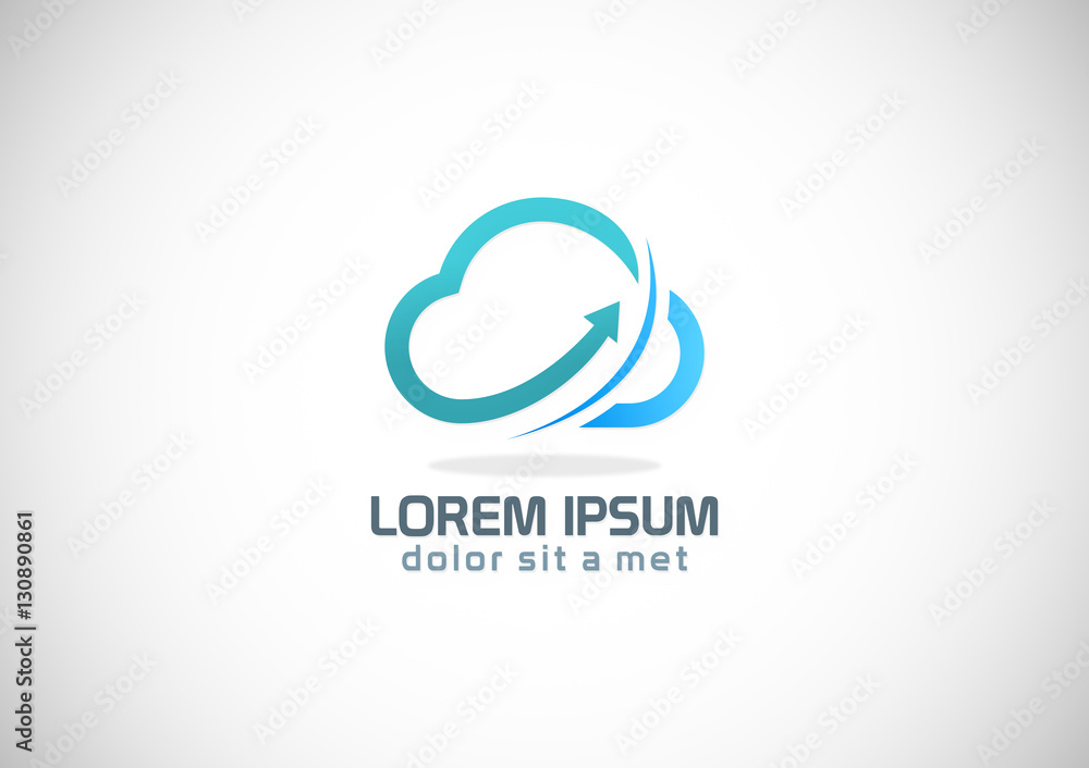 cloud upload arrow technology logo Stock Vector | Adobe Stock