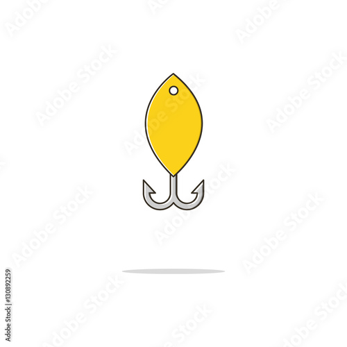 Spoon bait color thin line icon.Vector illustration