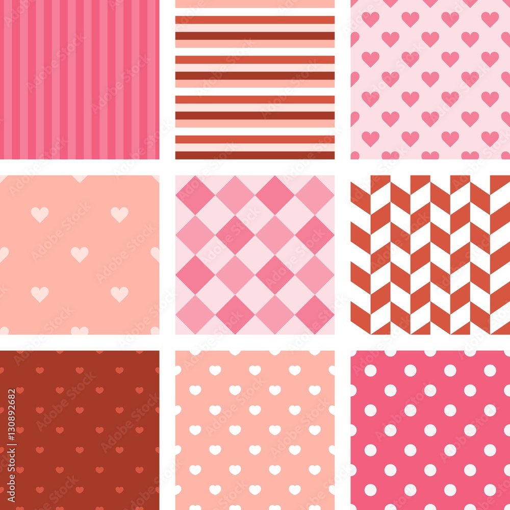set of pink seamless pattern background for valentine set of pink seamless pattern background for valentine