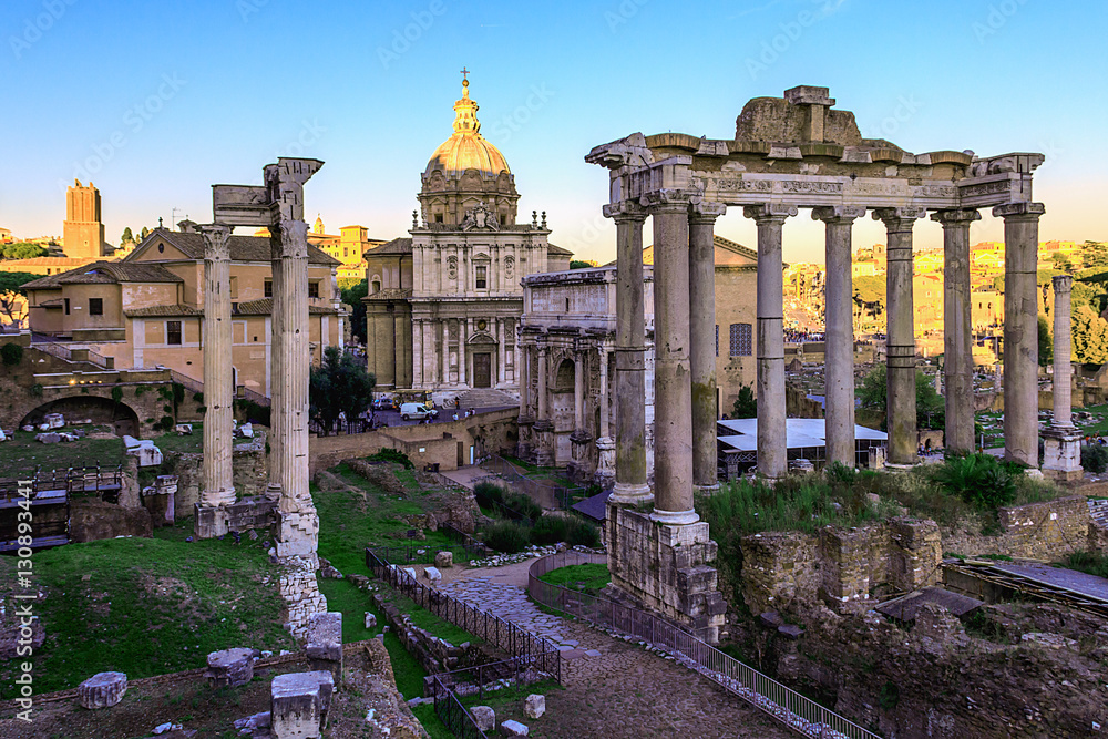 The Roman forum is the area served as the center of social life of the ancient city