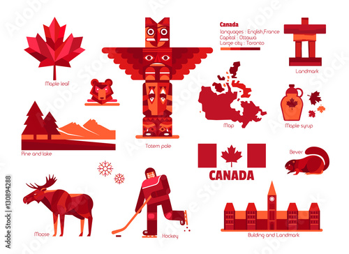  Canada sign and symbol, Info-graphic elements.