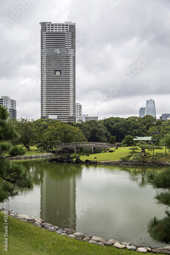 Hamarikyu Gardens in Tokyo  Japan