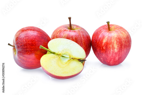 fresh red gala apples isolated on white background photo