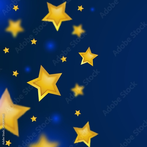 Falling Gold Stars with Blurred Effect