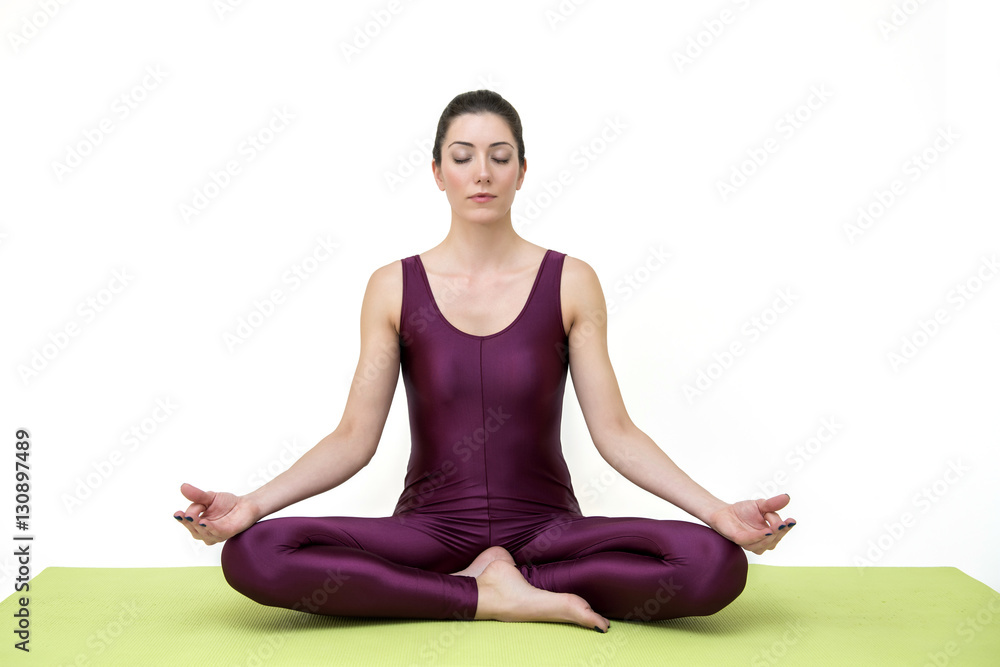 Pretty woman doing yoga